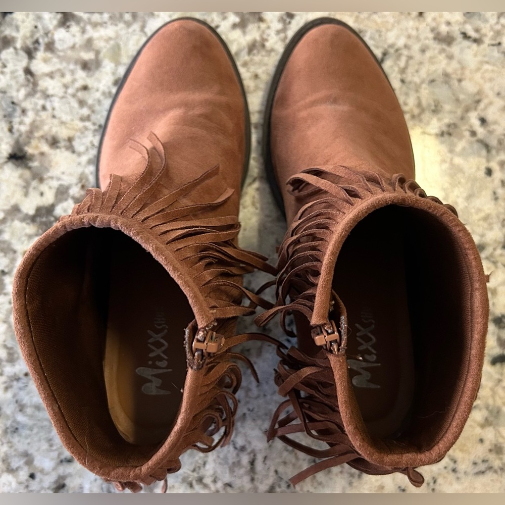Suede Fringe Booties - Picture 4 of 7